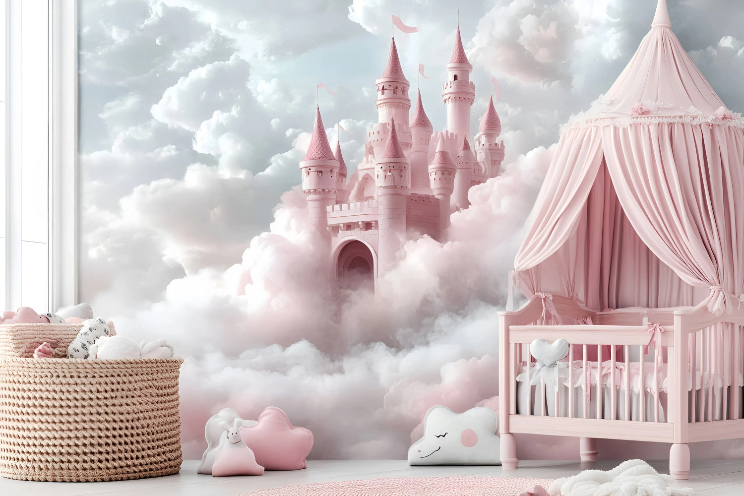 Princess Castle Backdrop Floating Cloud Castle Newborn Backdrop UK GQ5-202