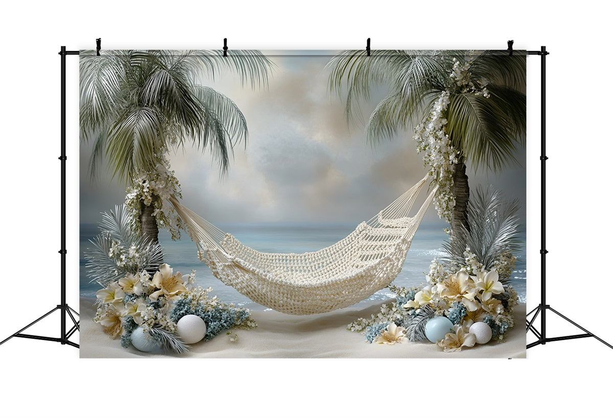 Photography Backdrops For Kids Floral Beach Palm Backdrop UK GQ5-204
