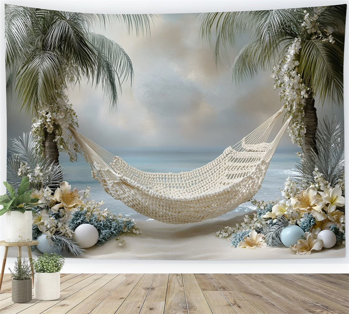 Photography Backdrops For Kids Floral Beach Palm Backdrop UK GQ5-204