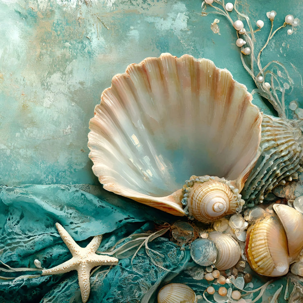 Kids Photo Backdrop Ocean Shell Fantasy Backdrop UK GQ5-205