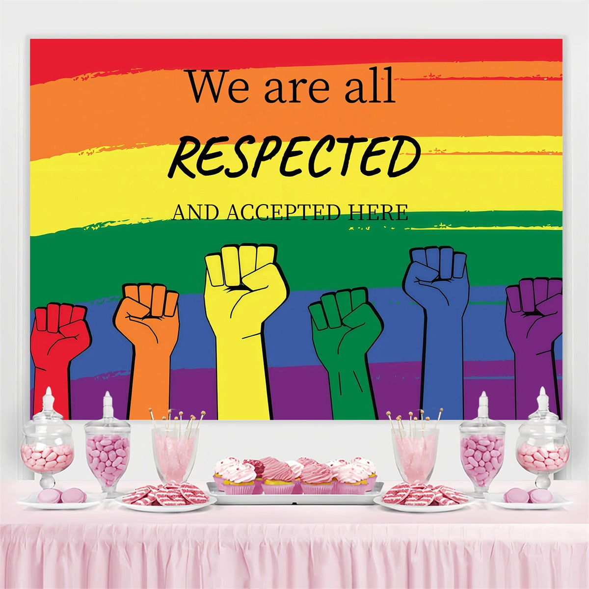 Pride Backdrops Pride Power Unity Fists Backdrop UK GQ5-213