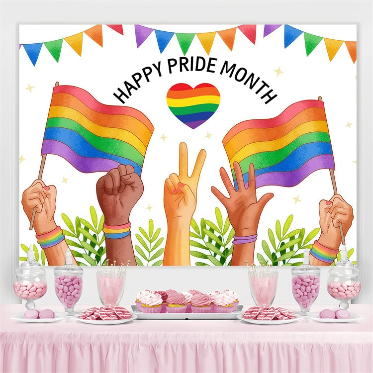Pride Backdrop Unity Hands Celebration Backdrop UK GQ5-214