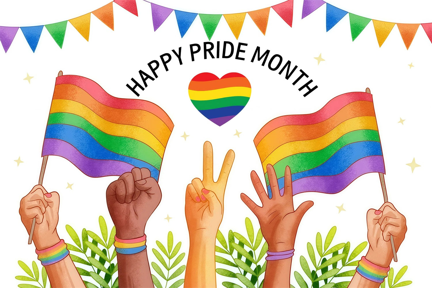 Pride Backdrop Unity Hands Celebration Backdrop UK GQ5-214