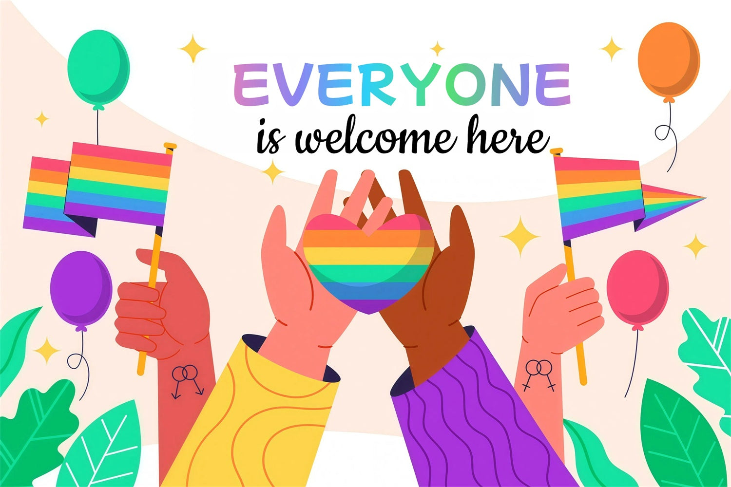 Pride Backdrops Colorful Welcome Message Backdrop UK GQ5-215