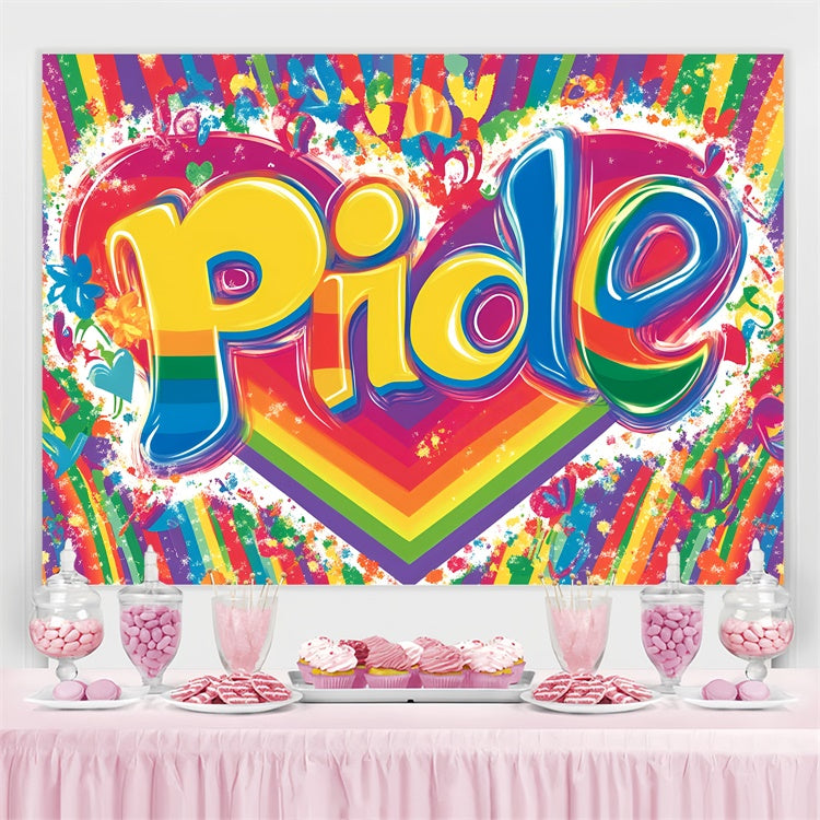 Pride Photo Backdrop Happy Graffiti Heart Backdrop UK GQ5-221