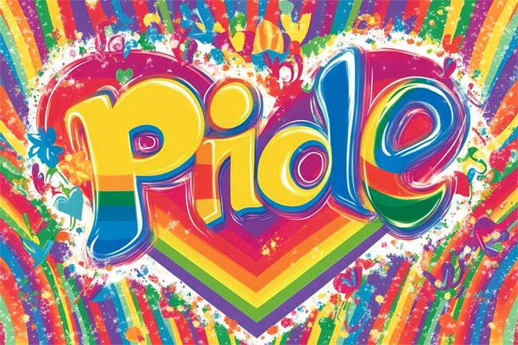 Pride Photo Backdrop Happy Graffiti Heart Backdrop UK GQ5-221