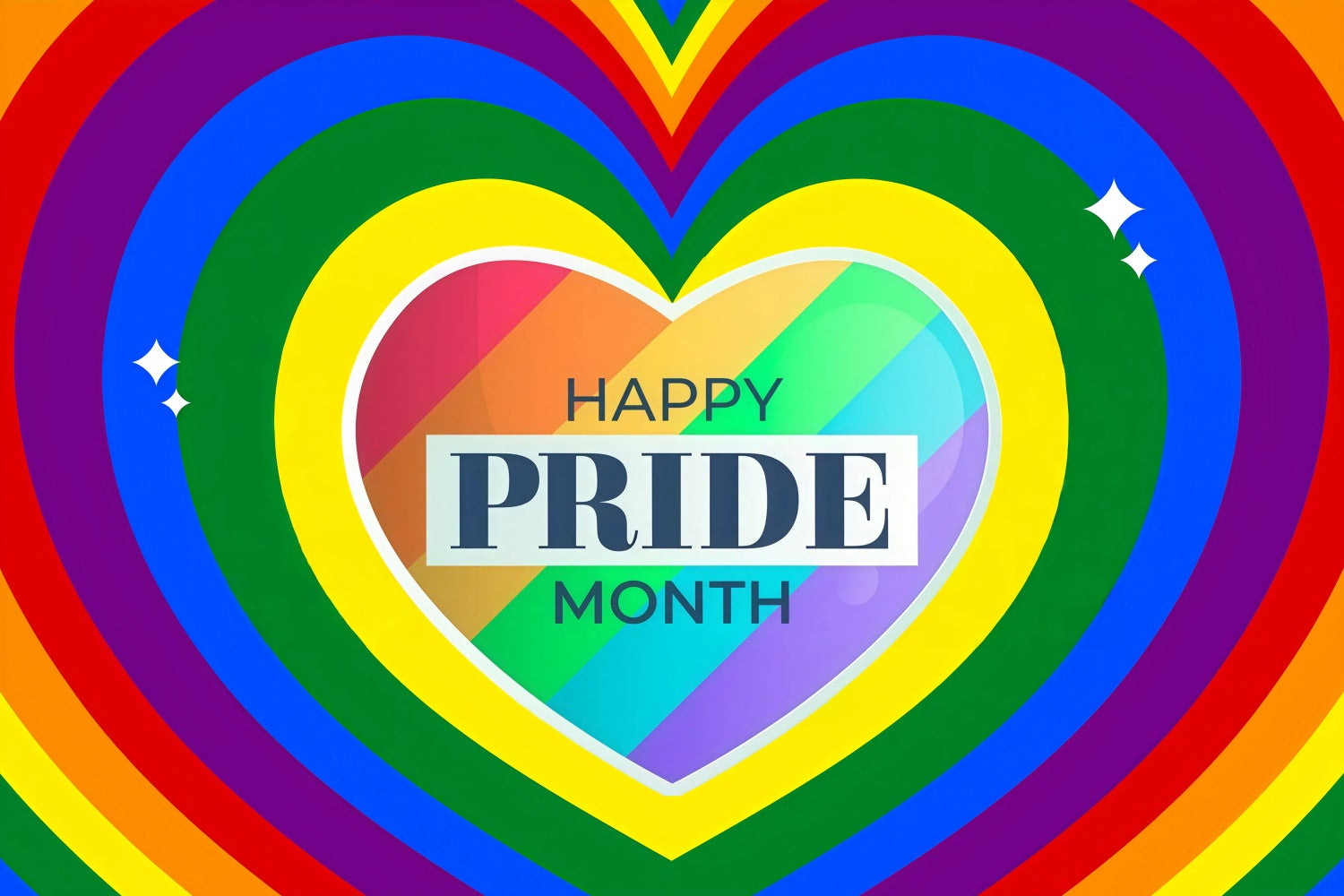 Pride Month Backdrop Rainbow Heart Power Backdrop UK GQ5-222