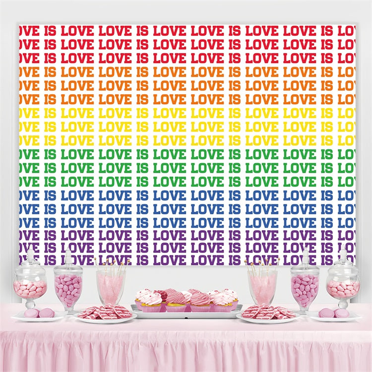 Pride Backdrops Bold Rainbow Text Pattern Backdrop UK GQ5-230