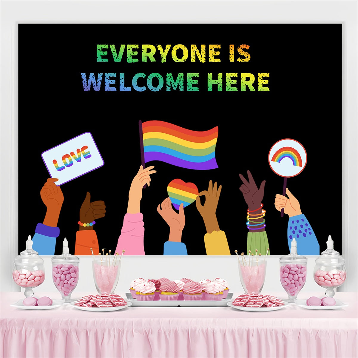 Pride Backdrop Unity Celebration Illustration Backdrop UK GQ5-238