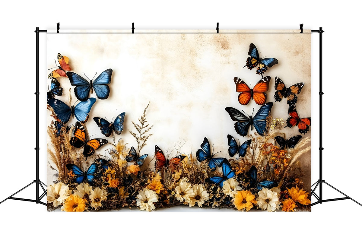 Fall Photography Backdrops Rustic Flower Butterfly Backdrop UK GQ5-79