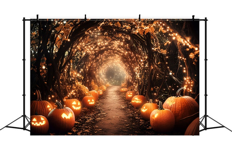 Fall Photography Backdrops Halloween Pumpkin Path Backdrop UK GQ5-97