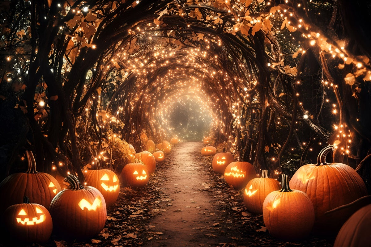 Fall Photography Backdrops Halloween Pumpkin Path Backdrop UK GQ5-97