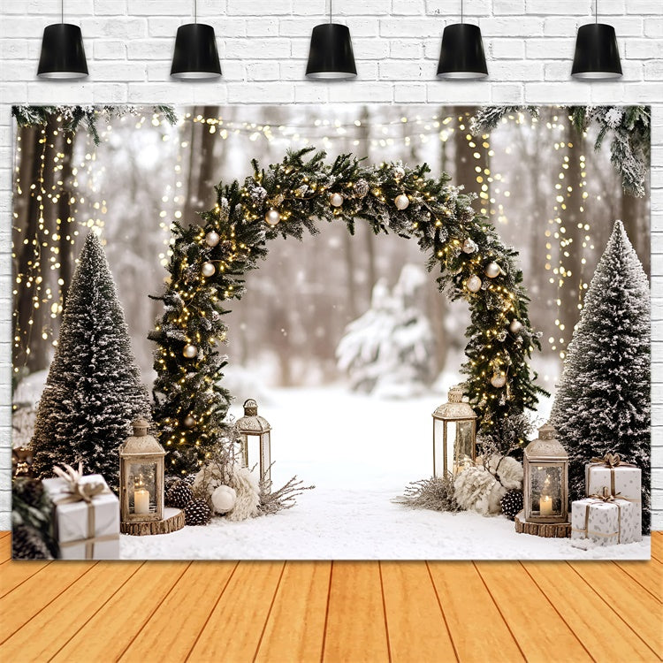 Christmas Backdrop Ideas Enchanted Evergreen Arch Backdrop UK GQ57-1