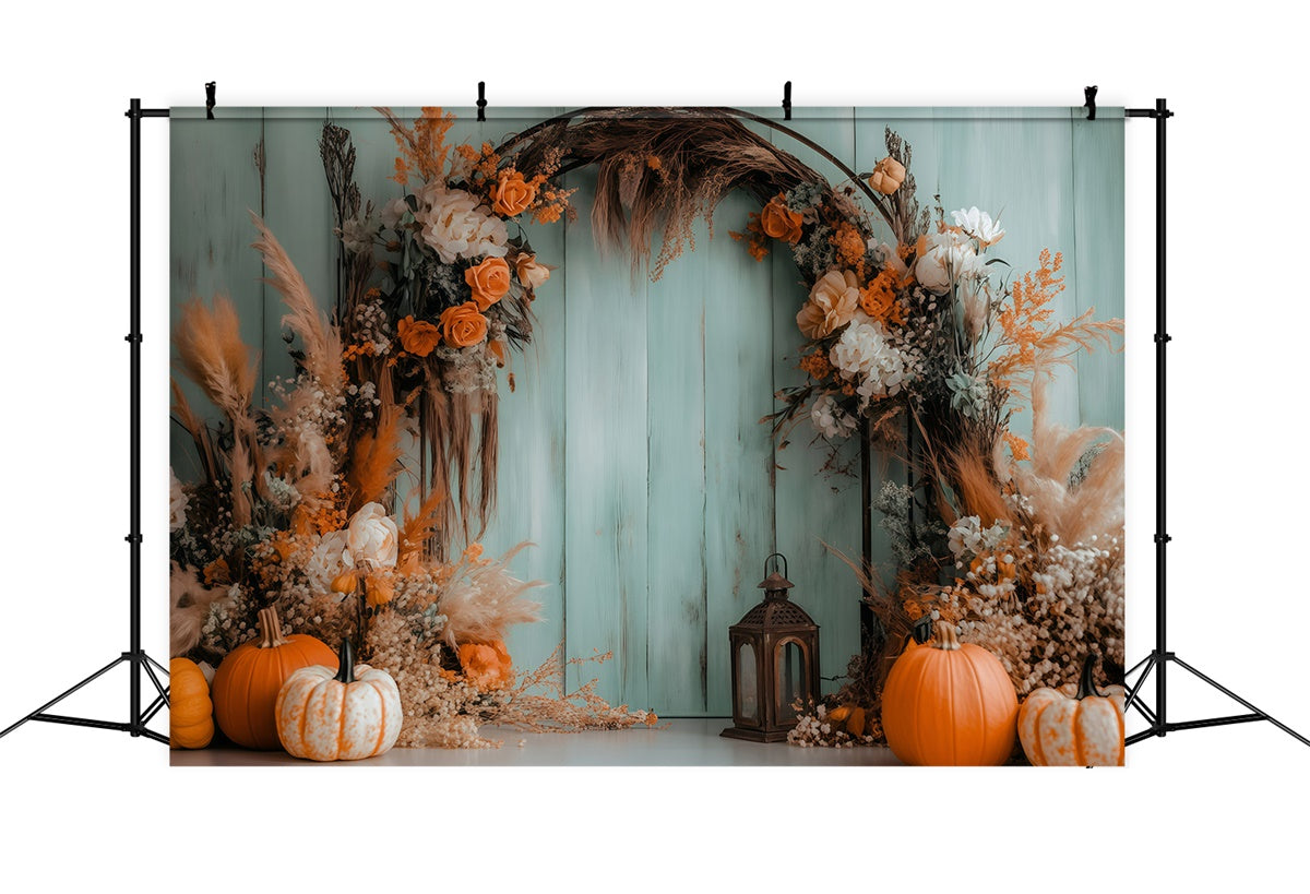 Bohemian Backdrop Pumpkin Floral Arch Fall Backdrops UK GQ57-100