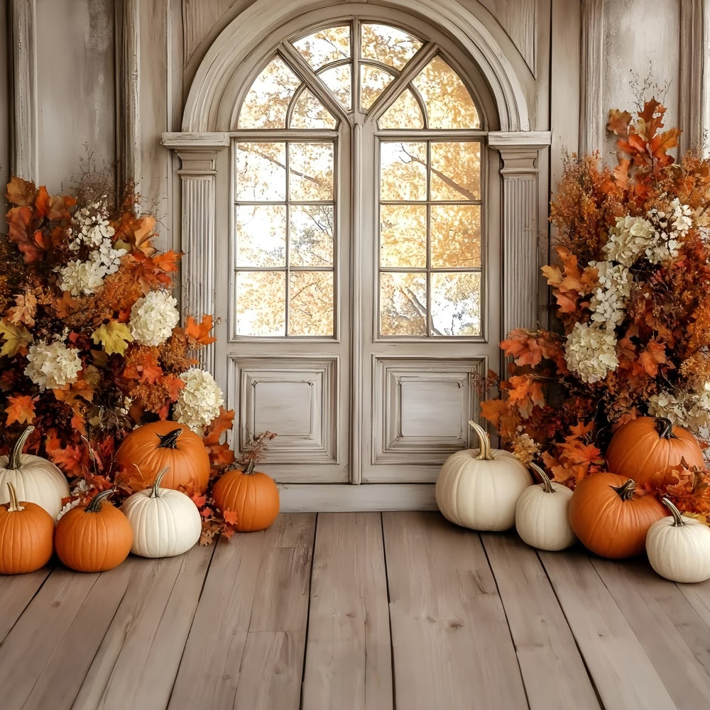 Autumn Photo Backdrop French Cottage Window Backdrop UK GQ57-101