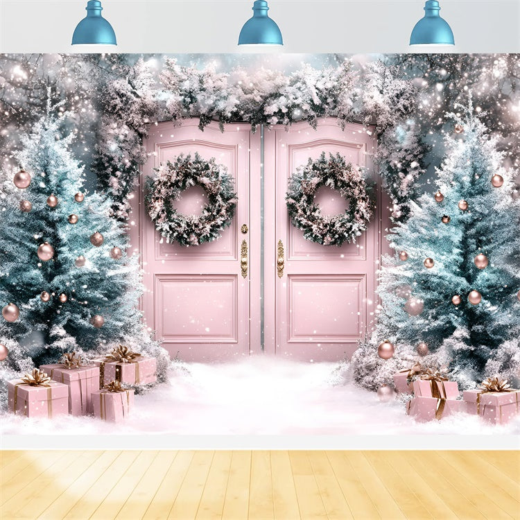 Christmas Photo Backdrop Enchanted Blush Entry Backdrop UK GQ57-12