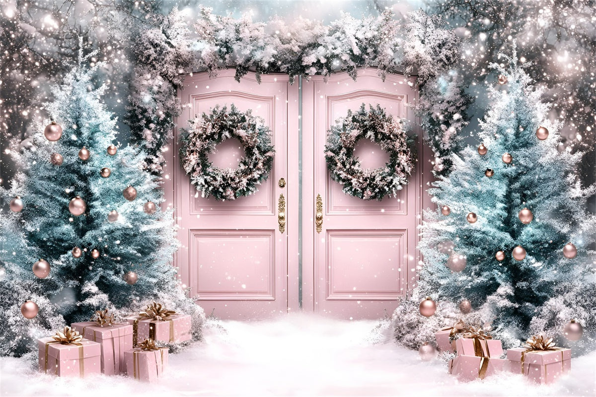 Christmas Photo Backdrop Enchanted Blush Entry Backdrop UK GQ57-12