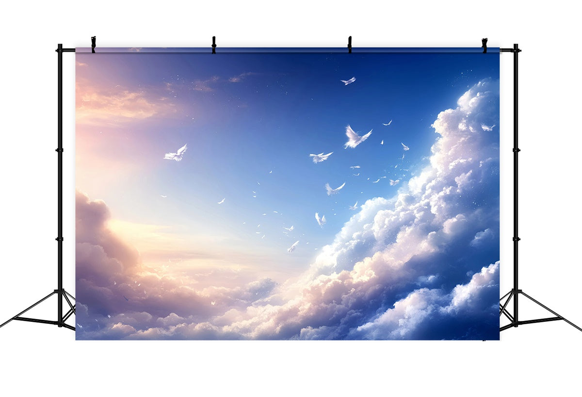 Blue Sky Backdrop Feather Drift Cloud Sky Backdrop UK GQ57-127