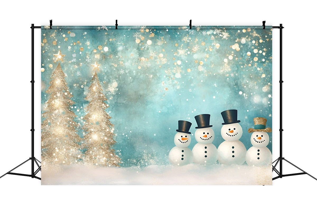 Winter Backdrops Glitter Snowman Parade Backdrop UK GQ57-149