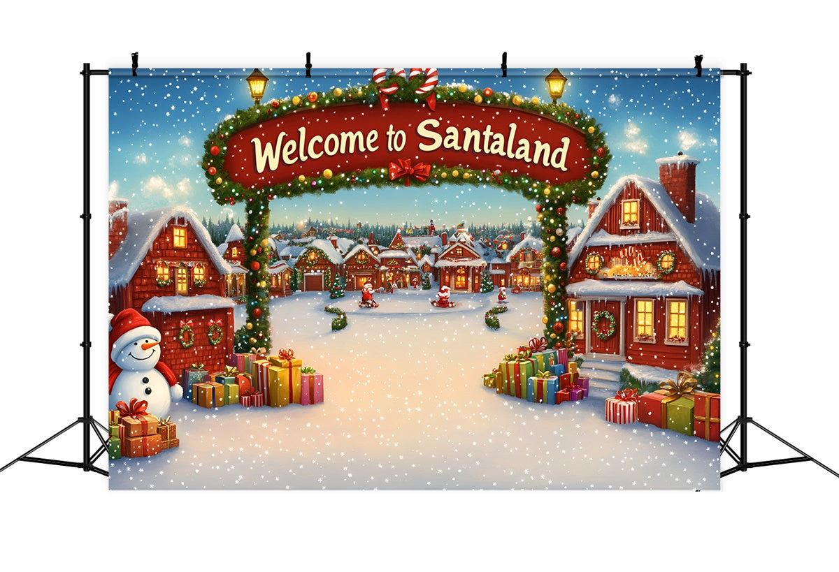 Christmas Village Backdrop Magical Winter Street Backdrop UK GQ57-15