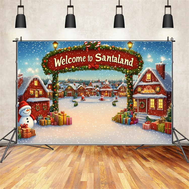Christmas Village Backdrop Magical Winter Street Backdrop UK GQ57-15