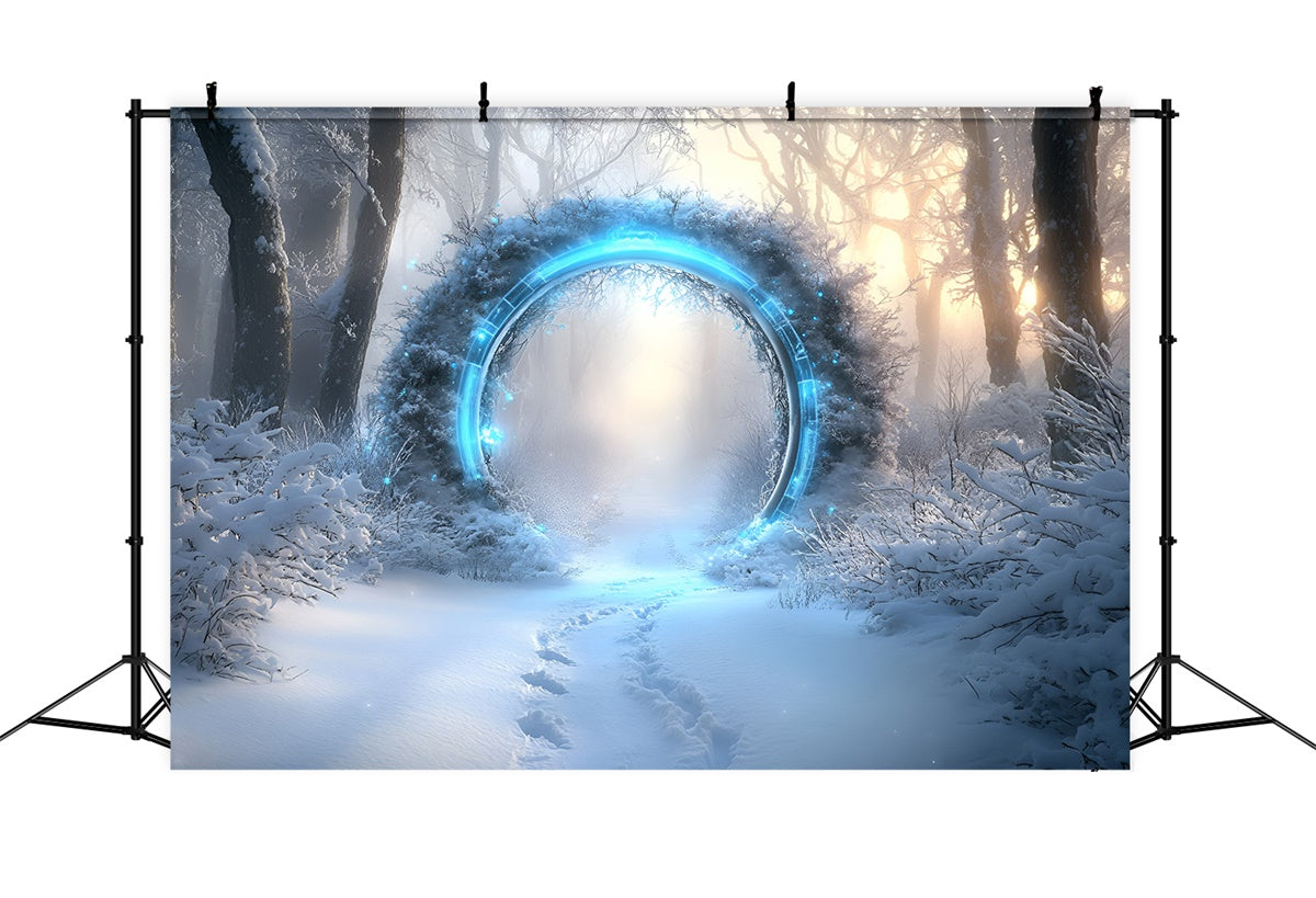 Winter Backdrop Photography Glowing Magic Arch Backdrop UK GQ57-153