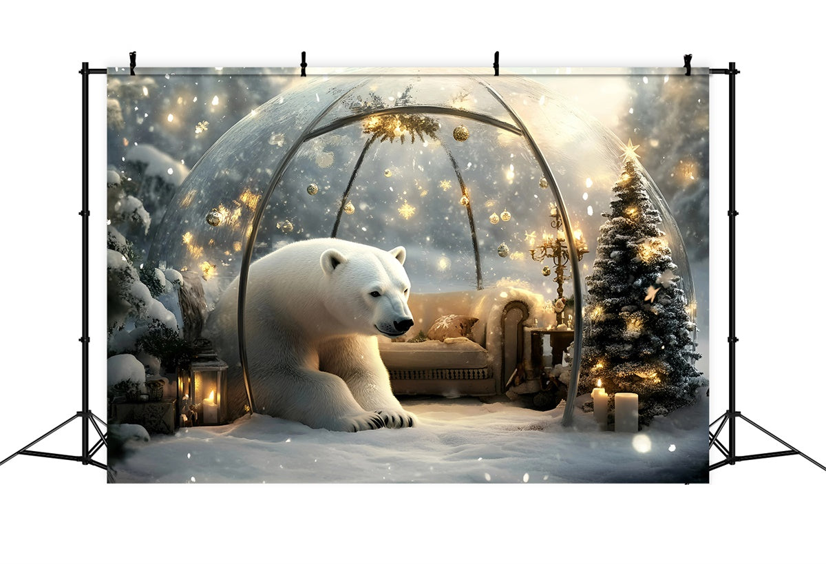 Snow Globe Backdrop Polar Bear Enchanted Backdrop UK GQ57-154