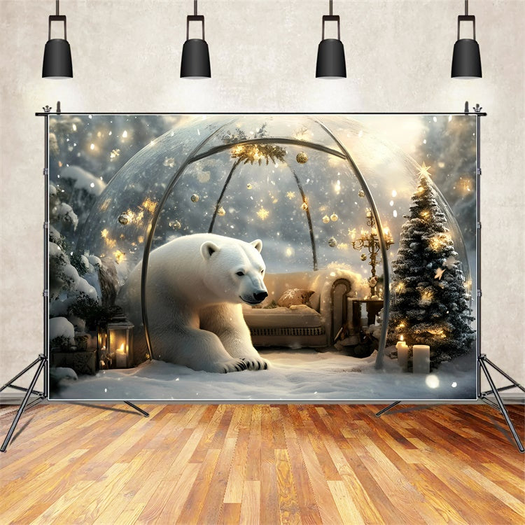 Snow Globe Backdrop Polar Bear Enchanted Backdrop UK GQ57-154