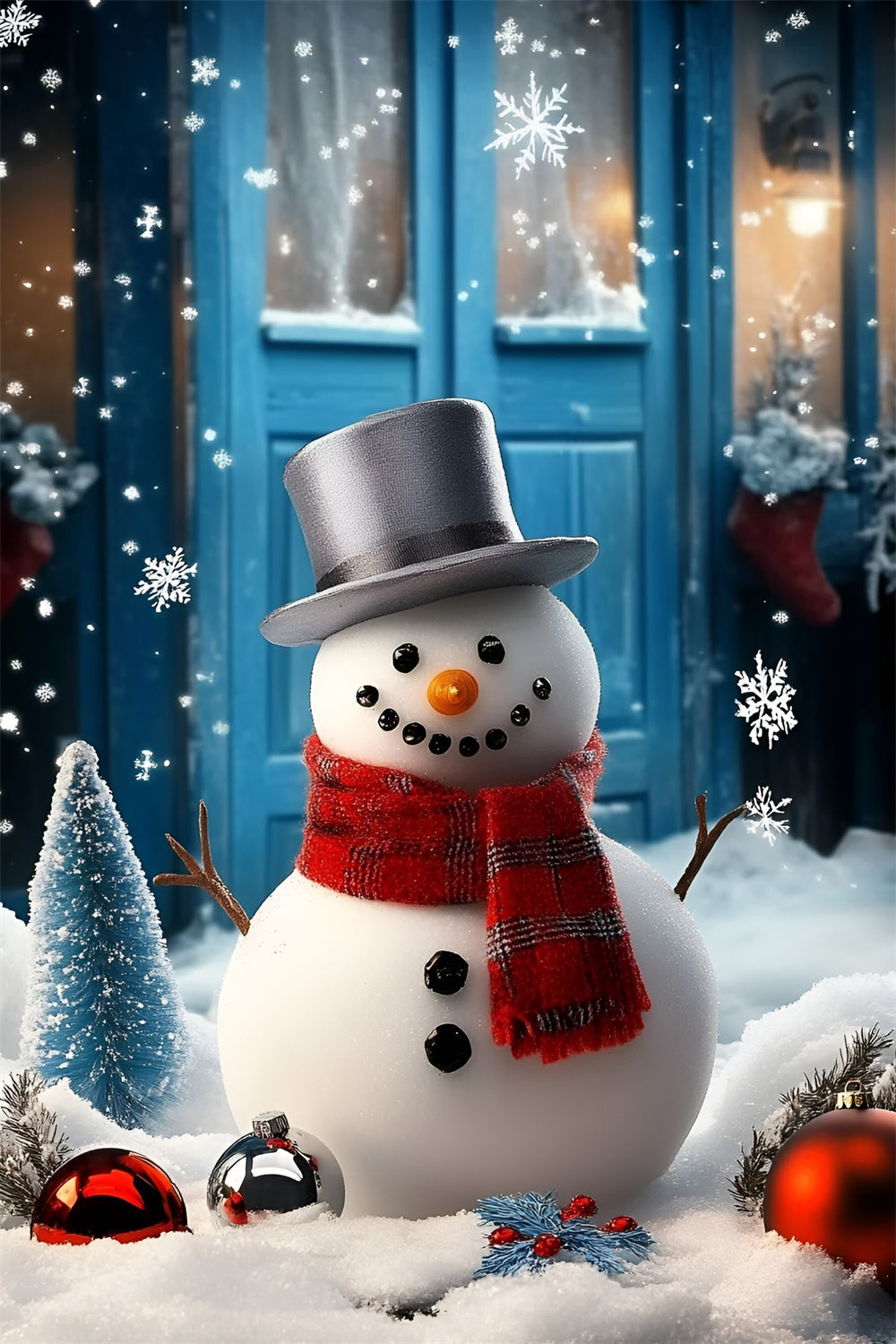 Winter Backdrops Winter Greeter Snowman Backdrop UK GQ57-155