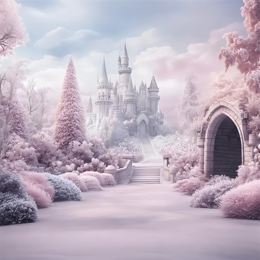 Winter Backdrop Photography Blush Winter Castle Backdrop UK GQ57-157