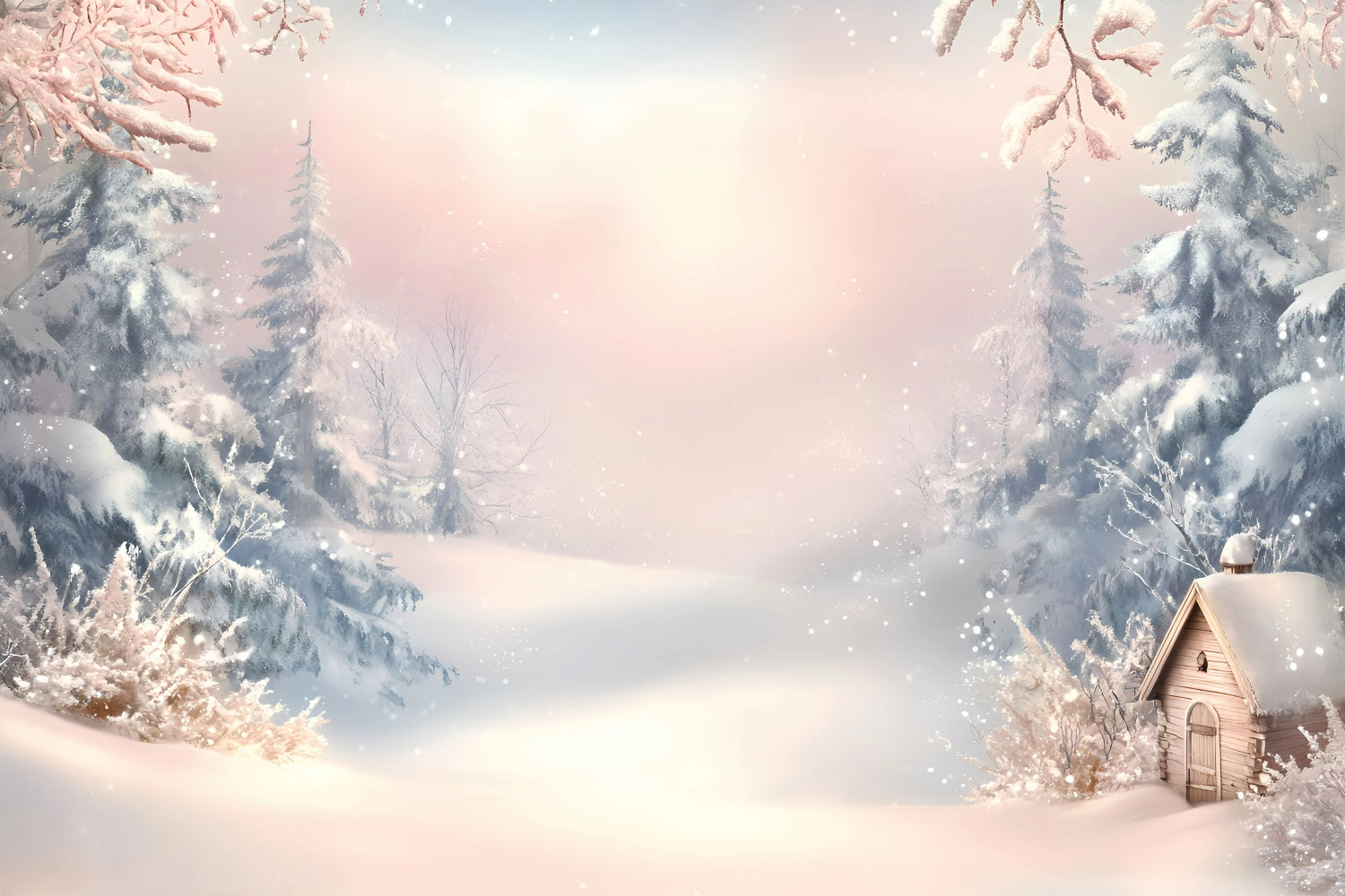 Winter Scene Backdrop Dreamy Frost Morning Backdrop UK GQ57-158