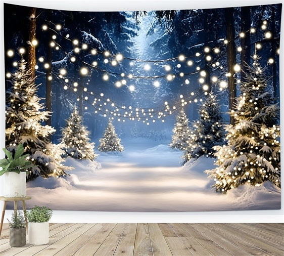 Winter Photo Backdrop Winter Tree Light Path Backdrop UK GQ57-159