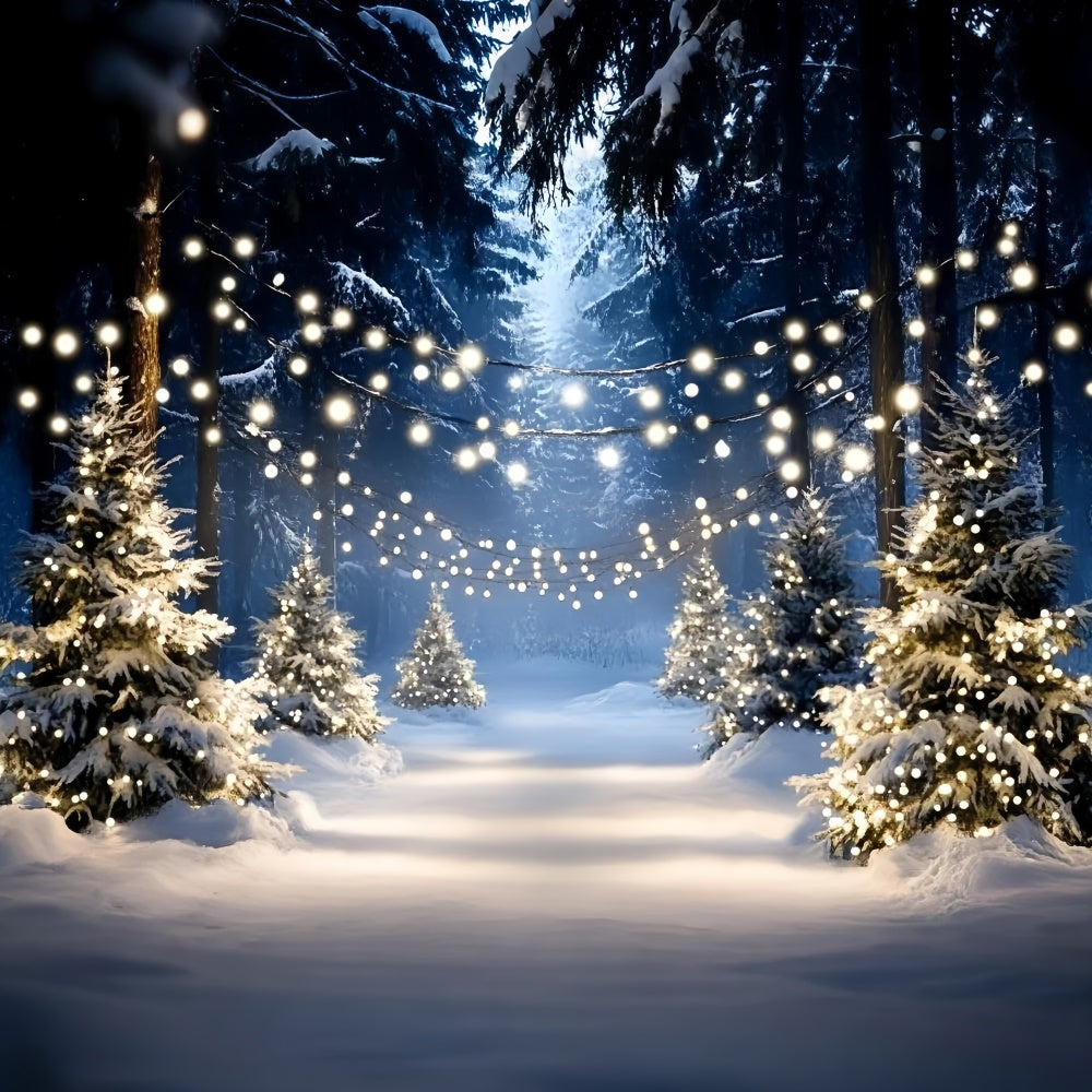 Winter Photo Backdrop Winter Tree Light Path Backdrop UK GQ57-159
