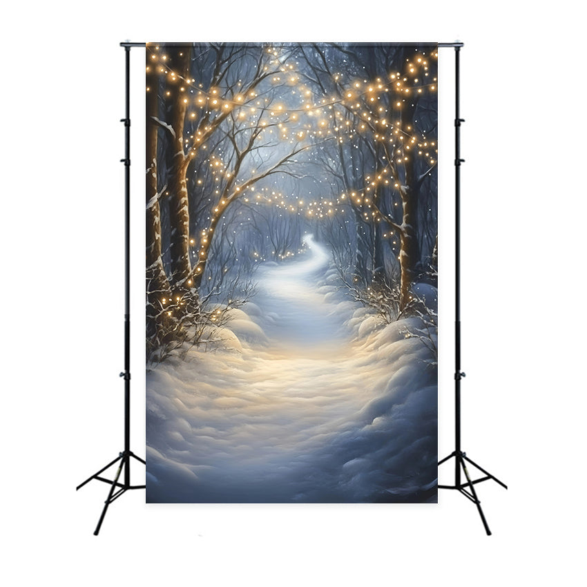Winter Forest Backdrop Silent Glow Woodland Backdrop UK GQ57-160