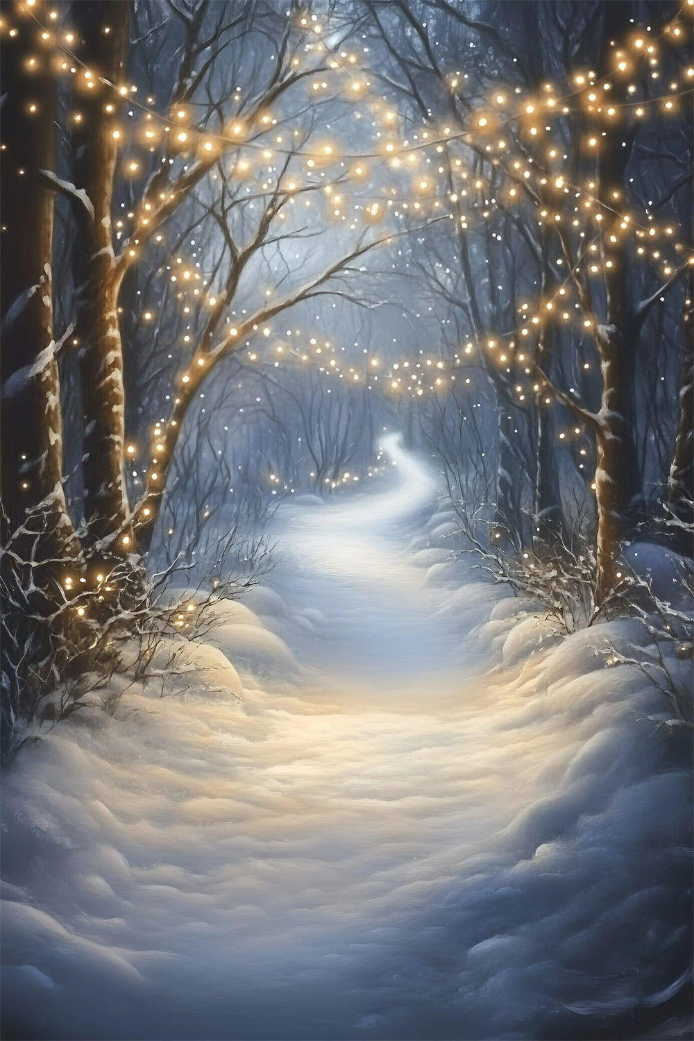 Winter Forest Backdrop Silent Glow Woodland Backdrop UK GQ57-160