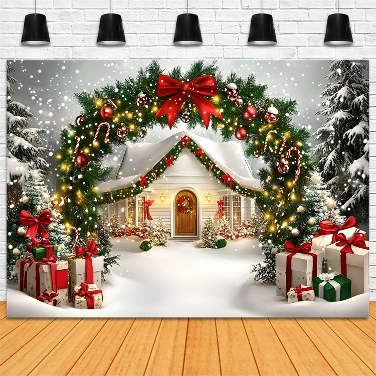 Christmas Backdrop Ideas Holiday Cottage Welcome Backdrop UK GQ57-17