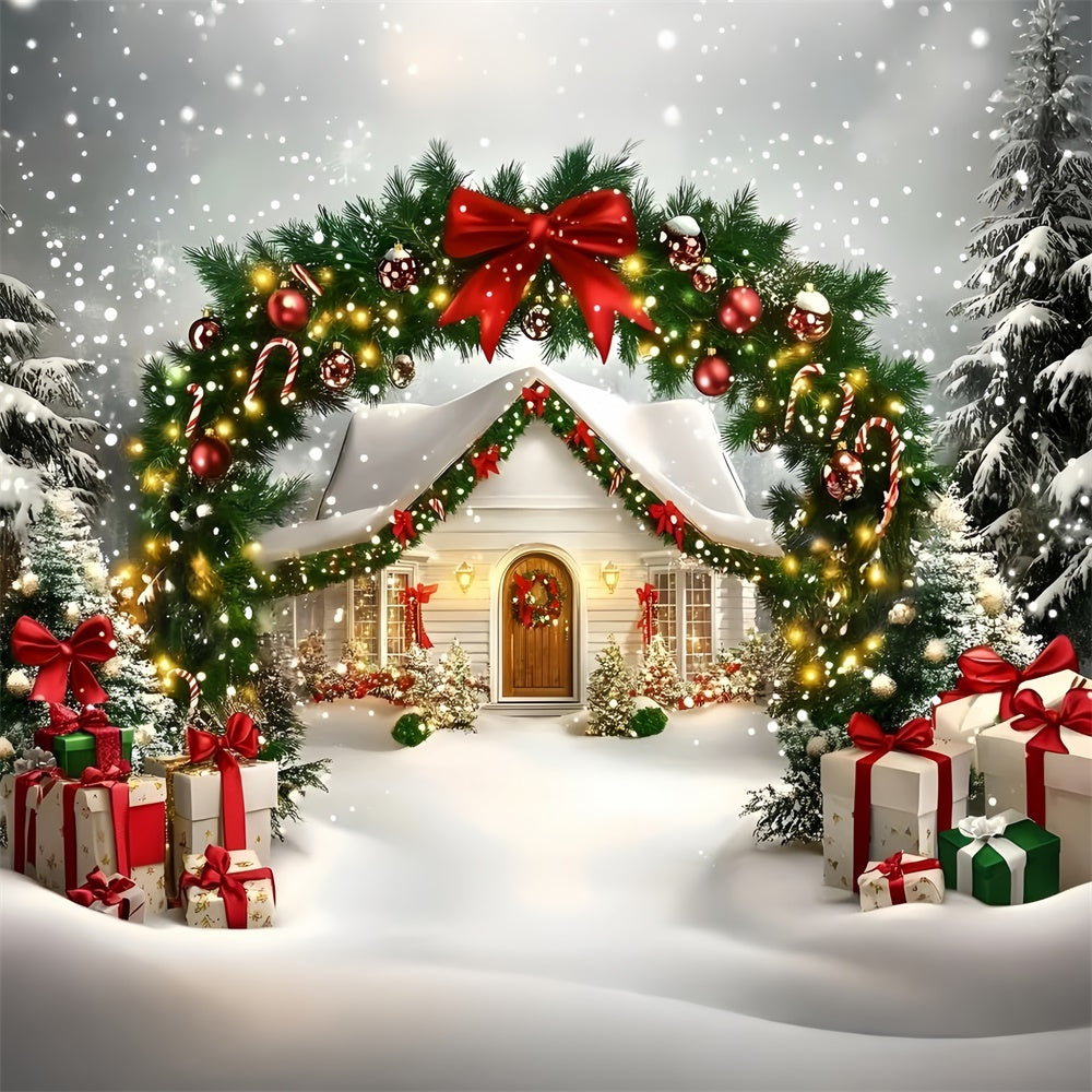 Christmas Backdrop Ideas Holiday Cottage Welcome Backdrop UK GQ57-17