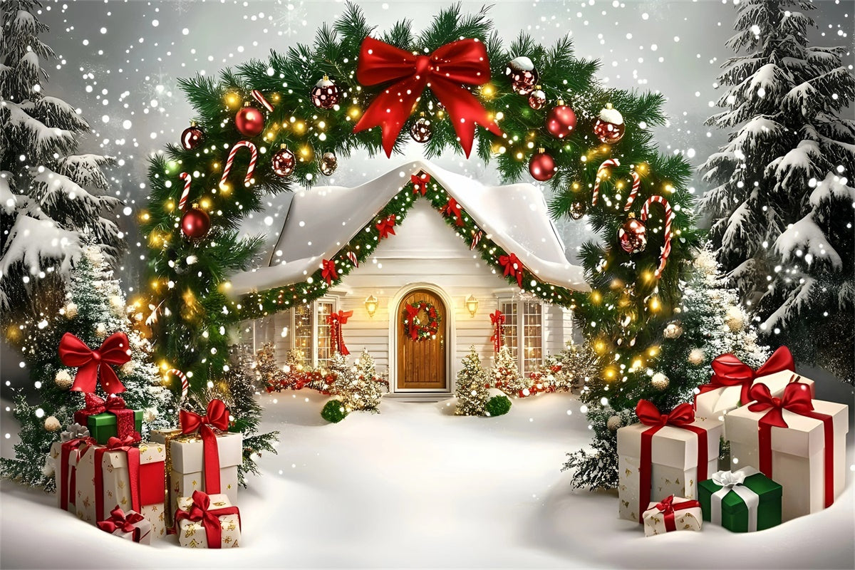 Christmas Backdrop Ideas Holiday Cottage Welcome Backdrop UK GQ57-17