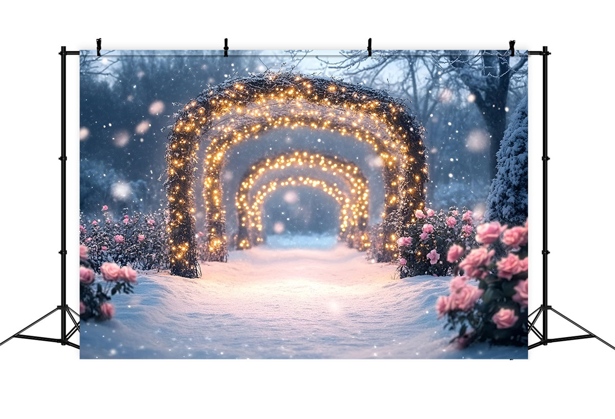 Winter Photography Backdrops Sparkling Rose Trail Backdrop UK GQ57-171
