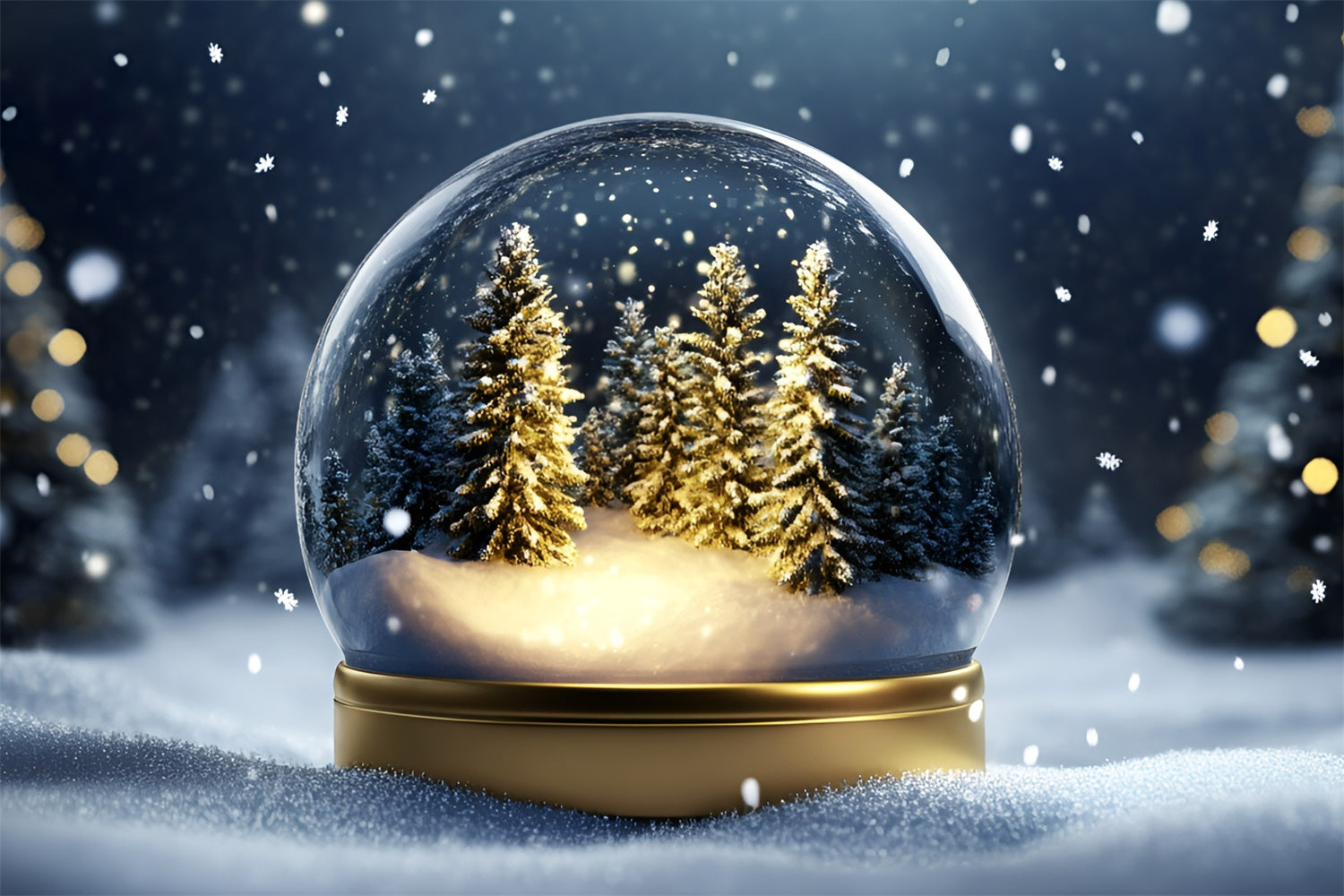 Snow Globe Backdrop Enchanted Globe Forest Backdrop UK GQ57-173