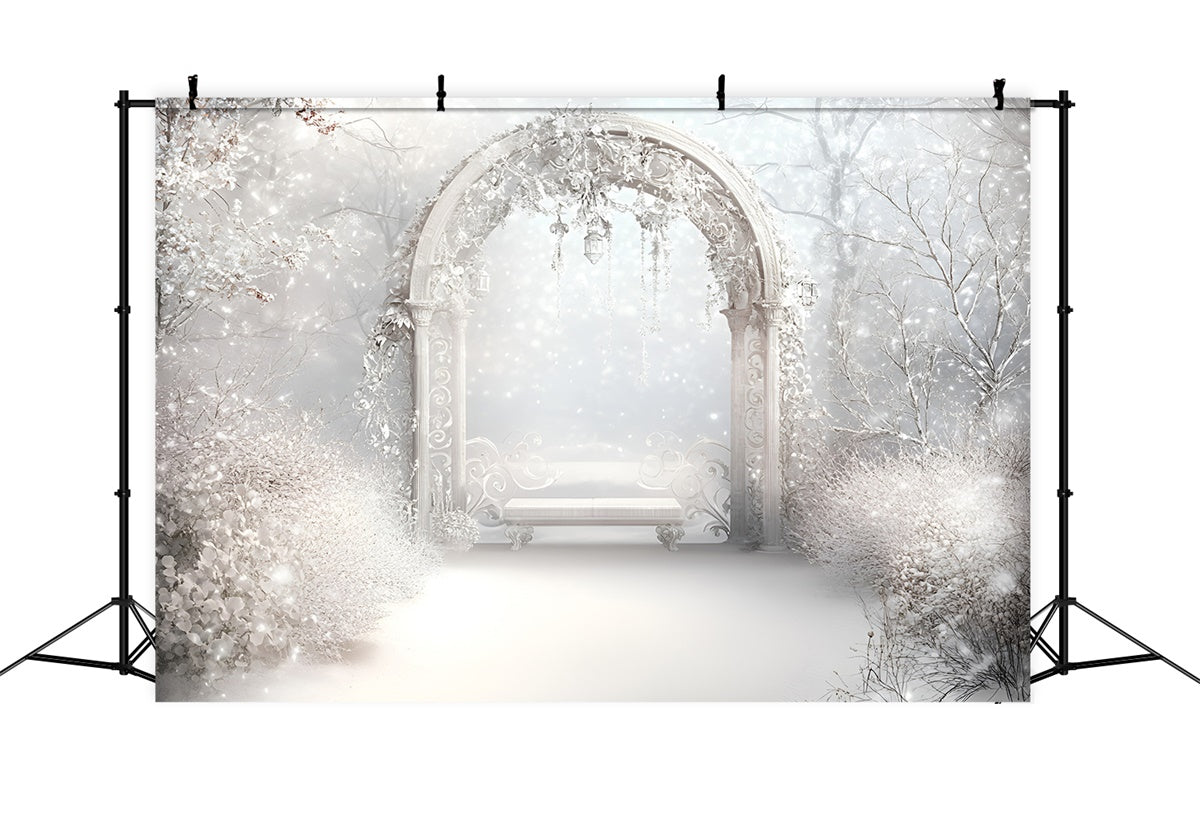 Winter Photo Backdrop Frosted Elegance Arch Backdrop UK GQ57-175