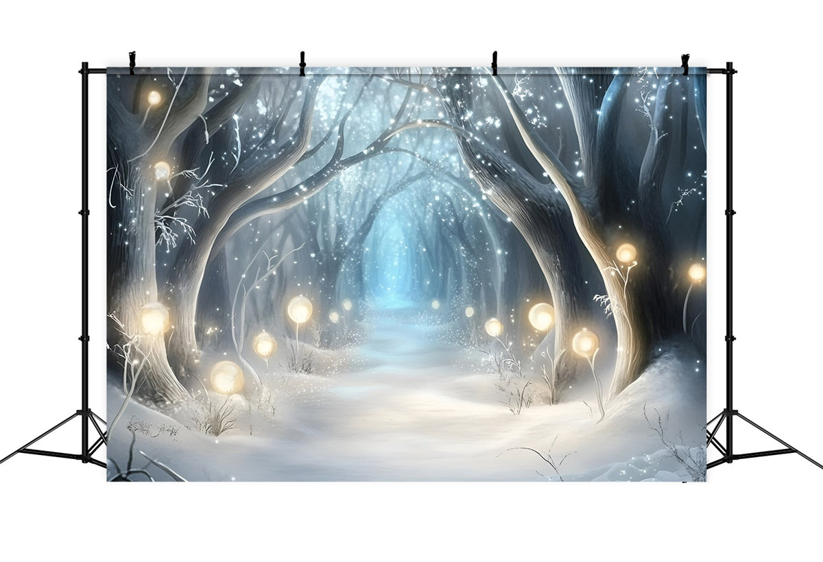 Winter Wonderland Backdrop Mystic Shine Forest Backdrop UK GQ57-176
