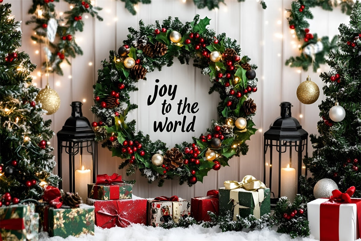 Christmas Backdrop For Photos Garland Glow Gifts Backdrop UK GQ57-18