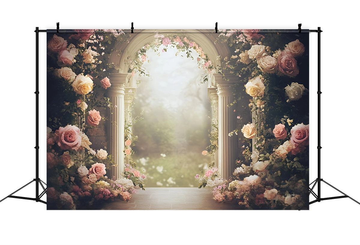 Fine Art Backdrops Romantic Rose Arch Beautiful Backdrop UK GQ57-186