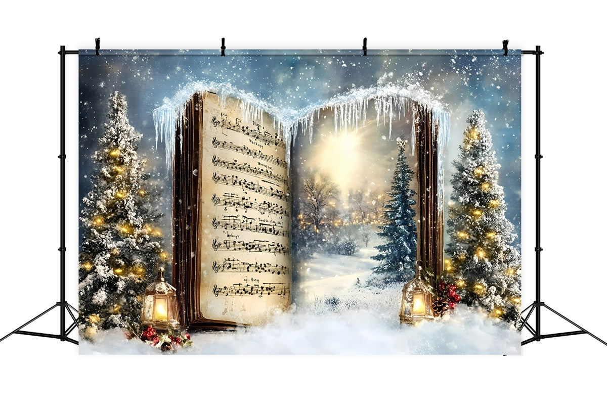 Christmas Backdrops For Photos Carol Frozen Forest Backdrop UK GQ57-19