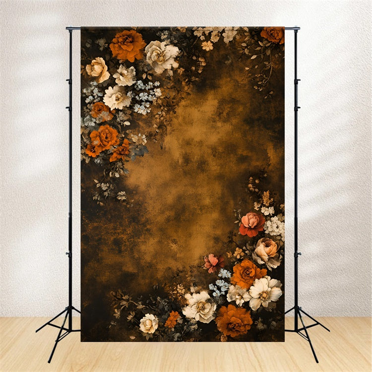 Fine Art Backdrop Rustic Amber Floral Video Backdrops UK GQ57-190
