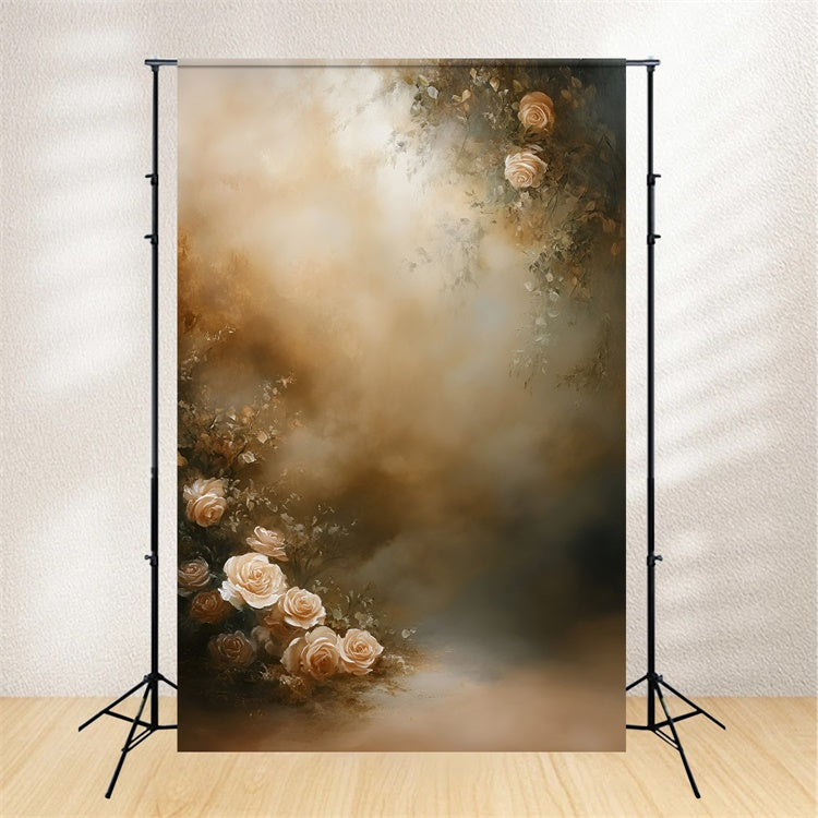 Painting Backdrop Warm Caramel Bloom Beautiful Backdrops UK GQ57-195