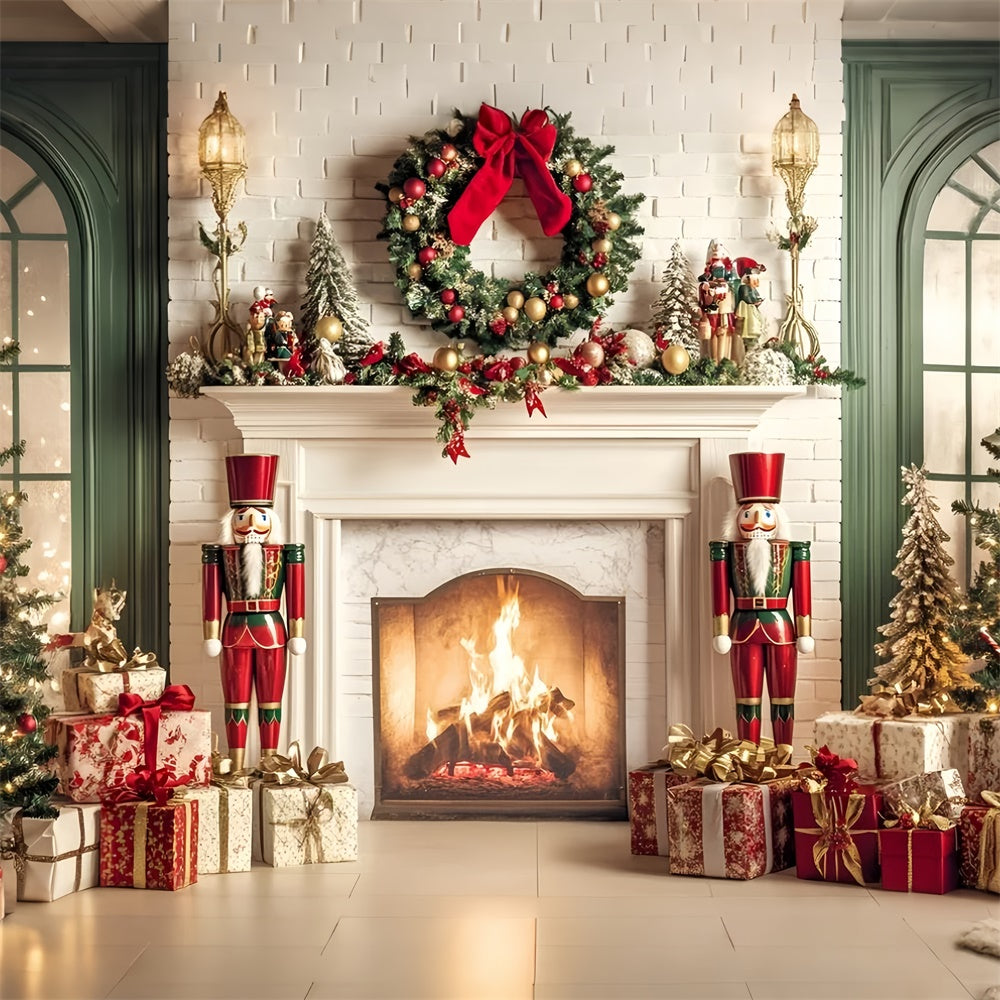 Christmas Fireplace Backdrop Nutcracker Hearth Dreams Backdrop UK GQ57-2