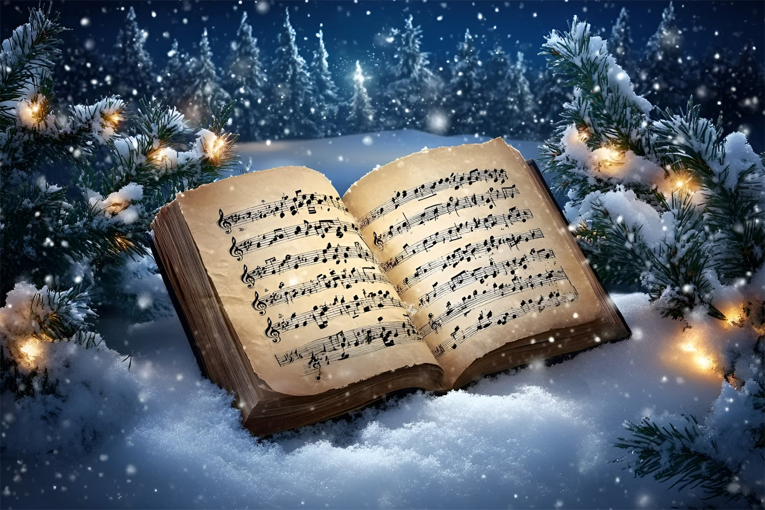 Christmas Backdrops Silent Night Sheet Music Backdrop UK GQ57-20
