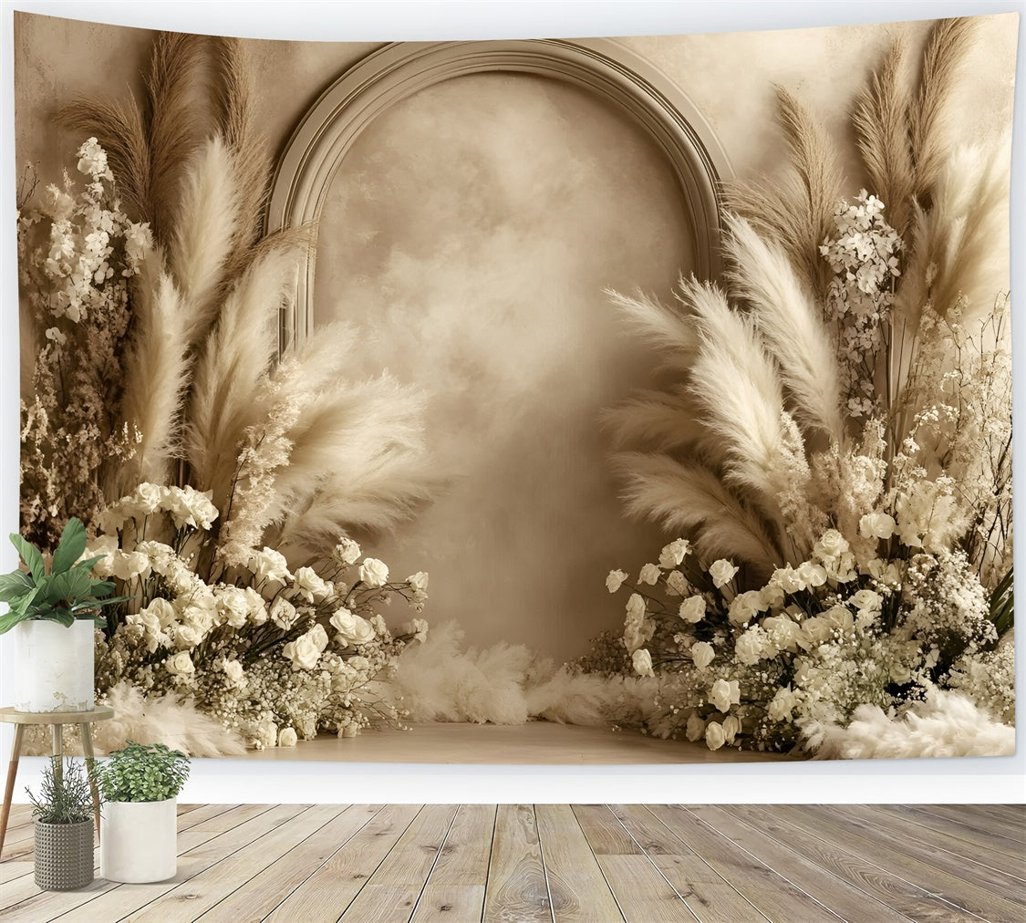 Boho Backdrop Dried Flower Elegance Arch Backdrop UK GQ57-216
